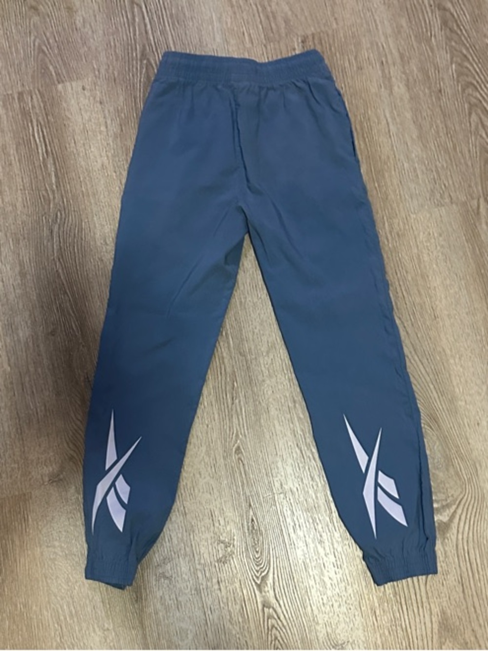 Reebok Navy Blue Kids Casual Track Pants with White Logos